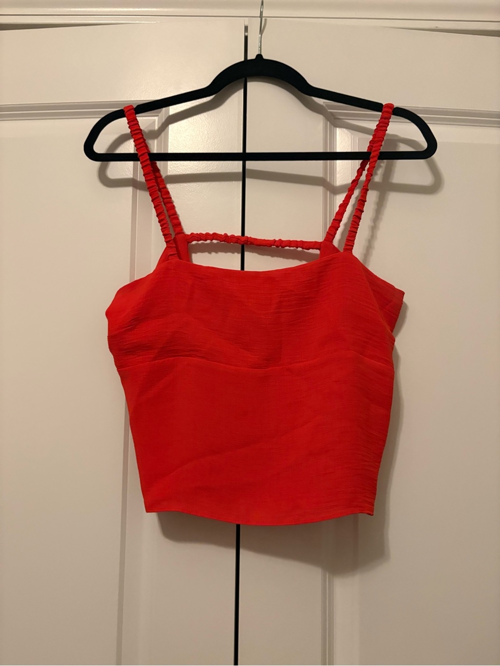 Gianni Bini Red Ruched-Strap Open Back Top